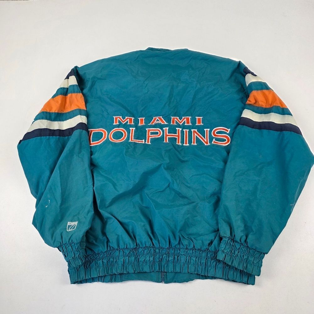 LOGO 7 Teal Miami Dolphins Varsity Jacket
